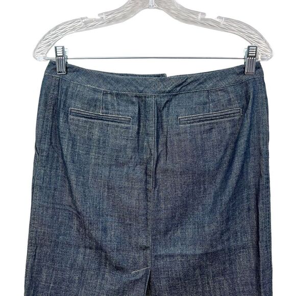 Calvin Klein Womens Denim Pencil Skirt Flat Front Slash Pockets Zip Up Blue Sz 2 - Picture 6 of 6